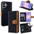Samsung Galaxy S26 Ultra 5G Color Stitching Skin Feel Leather RFID Blocking Phone Case - Black