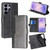 Samsung Galaxy S26 Ultra 5G Contrast Color Side Buckle Leather Phone Case - Black + Grey