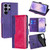 Samsung Galaxy S26 Ultra 5G Contrast Color Side Buckle Leather Phone Case - Purple + Rose Red