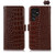 Samsung Galaxy S26 Ultra 5G Crocodile Top Layer Cowhide Leather Phone Case - Brown