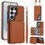 Samsung Galaxy S26 Ultra 5G Crossbody Dual-buckle Wallet RFID Back Leather Phone Case - Brown