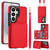 Samsung Galaxy S26 Ultra 5G Crossbody Dual-buckle Wallet RFID Back Leather Phone Case - Red