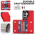 Samsung Galaxy S26 Ultra 5G Crossbody Dual-buckle Wallet RFID Back Leather Phone Case - Red