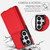 Samsung Galaxy S26 Ultra 5G Crossbody Dual-buckle Wallet RFID Back Leather Phone Case - Red