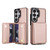 Samsung Galaxy S26 Ultra 5G Crossbody Dual-buckle Wallet RFID Back Leather Phone Case - Rose Gold