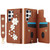 Samsung Galaxy S26 Ultra 5G Crossbody Flower Pattern Leather Phone Case - Brown