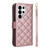 Samsung Galaxy S26 Ultra 5G Crossbody Rhombic Zipper Tower Buckle Leather Phone Case with Lanyard - Rose Gold