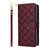 Samsung Galaxy S26 Ultra 5G Crossbody Rhombic Zipper Tower Buckle Leather Phone Case with Lanyard - Wine Red