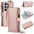 Samsung Galaxy S26 Ultra 5G Crossbody Ring Multifunctional Wallet Leather Phone Case - Rose Gold