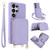 Samsung Galaxy S26 Ultra 5G Crossbody Zipper RFID Card Bag Phone Case - Light Purple