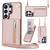 Samsung Galaxy S26 Ultra 5G Cross-body Zipper Square Phone Case with Holder - Rose Gold