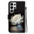 Samsung Galaxy S26 Ultra 5G Crystal Texture Colored Drawing Leather Phone Case - Crystal Peony