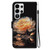 Samsung Galaxy S26 Ultra 5G Crystal Texture Colored Drawing Leather Phone Case - Gold Peony