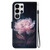 Samsung Galaxy S26 Ultra 5G Crystal Texture Colored Drawing Leather Phone Case - Purple Peony