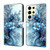 Samsung Galaxy S26 Ultra 5G Crystal-Like Painted Vegan Leather Phone Case - Icy Blue Blossoms
