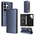 Samsung Galaxy S26 Ultra 5G Cubic Grid Texture Flip Leather Phone Case - Blue