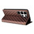 Samsung Galaxy S26 Ultra 5G Cubic Grid Texture Flip Leather Phone Case - Brown