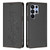 Samsung Galaxy S26 Ultra 5G Cute Cats Embossed Magnetic RFID Vegan Leather Phone Case - Black
