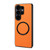 Samsung Galaxy S26 Ultra 5G Denior A08 PU Vegan Leather Calfskin Texture Magnetic Phone Case - Orange