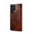 Samsung Galaxy S26 Ultra 5G Denior B01 Oil Wax Cowhide Magnetic Button Genuine Leather Case - Brown