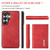 Samsung Galaxy S26 Ultra 5G DG.MING M1 Series 3-Fold Multi Card Wallet + Magnetic Phone Case - Red