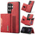 Samsung Galaxy S26 Ultra 5G DG.MING M2 Series 3-Fold Multi Card Bag + Magnetic Phone Case - Red