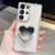 Samsung Galaxy S26 Ultra 5G Diamond Glitter Mirror Heart Holder Phone Case - Transparent