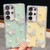 Samsung Galaxy S26 Ultra 5G Diamond Glitter Pearl Butterfly Four-Corner Shockproof Phone Case - Light Green