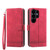 Samsung Galaxy S26 Ultra 5G Dierfeng Dream Line TPU Hybrid PU Leather Phone Case - Red