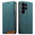 Samsung Galaxy S26 Ultra 5G Dierfeng Splicing Strong Magnetic RFID Vegan Leather Phone Case - Green