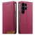 Samsung Galaxy S26 Ultra 5G Dierfeng Splicing Strong Magnetic RFID Vegan Leather Phone Case - Red