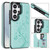Samsung Galaxy S26 Ultra 5G Double Buckle Butterfly Embossing PU Phone Case - Green