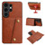 Samsung Galaxy S26 Ultra 5G Double Buckle Card Slots Magnetic Phone Case - Brown