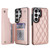 Samsung Galaxy S26 Ultra 5G Double Buckle Rhombic PU Leather Phone Case - Rose Gold