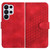 Samsung Galaxy S26 Ultra 5G Elephant Head Embossed Phone Leather Case with Lanyard - Red