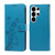 Samsung Galaxy S26 Ultra 5G Embossed Butterfly Flowers Leather Phone Case - Blue