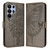 Samsung Galaxy S26 Ultra 5G Embossed Butterfly Leather Phone Case - Grey