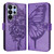 Samsung Galaxy S26 Ultra 5G Embossed Butterfly Leather Phone Case - Purple
