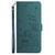 Samsung Galaxy S26 Ultra 5G Embossed Kitten Phone Leather Case with Lanyard - Dark Green