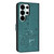 Samsung Galaxy S26 Ultra 5G Embossed Kitten Phone Leather Case with Lanyard - Dark Green