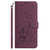 Samsung Galaxy S26 Ultra 5G Embossed Kitten Phone Leather Case with Lanyard - Wine Red