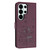 Samsung Galaxy S26 Ultra 5G Embossed Kitten Phone Leather Case with Lanyard - Wine Red