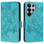 Samsung Galaxy S26 Ultra 5G Embossed Rose RFID Anti-theft Leather Phone Case - Light Blue