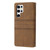 Samsung Galaxy S26 Ultra 5G Embossed Stripes Skin Feel Leather Phone Case - Brown