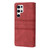 Samsung Galaxy S26 Ultra 5G Embossed Stripes Skin Feel Leather Phone Case - Red