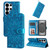 Samsung Galaxy S26 Ultra 5G Embossed Sunflower Leather Phone Case - Blue