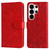 Samsung Galaxy S26 Ultra 5G Embossed Sunflower Leather Phone Case - Red