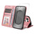 Samsung Galaxy S26 Ultra 5G ENKAY Card Wallet Calf Texture Leather Phone Case with 0.18mm High Aluminum-silicon Glass Film - Pink