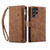 Samsung Galaxy S26 Ultra 5G ESEBLE Retro Frosted RFID Flip Leather Phone Case - Brown