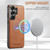 Samsung Galaxy S26 Ultra 5G Fierre Shann Cowhide Vertical Flip Magnetic Card Holder Phone Case - Brown